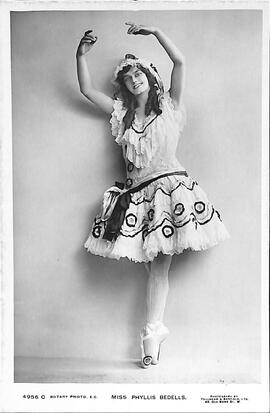 Photograph of Phyllis Bedells as Mademoiselle Paris, in Europe, 1914